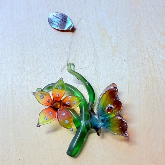 VTG Ashton Drake Butterfly Rainbow Glass Ornament Gift Meadow Magic Whimsical Ar - Picture 3 of 13